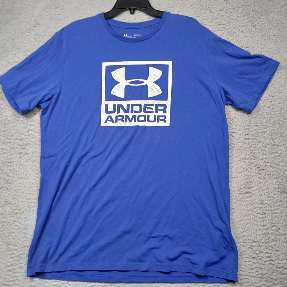 Under Armour Shirt Mens Extra Large Blue‎ HeatGear Loose Fit Athletic Tee Logo
